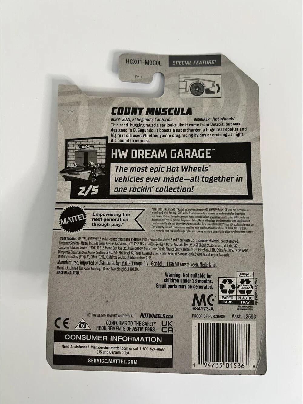 2022 Hot Wheels #83 Green Count Muscula HW Dream Garage Car 1/64 Kids Toy NEW